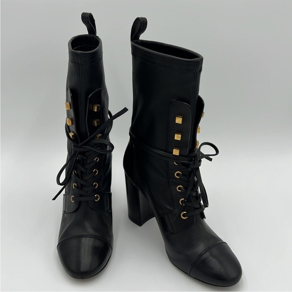 Stuart Weitzman Black Leather Heeled Boots - Picture 4 of 14